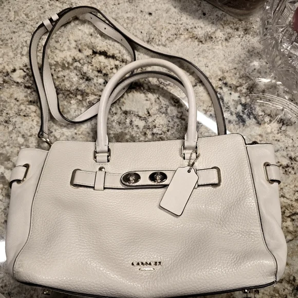 Coach Blake Carry All Purse in Cream Ivory Leather Crossbody or Shoulder - Picture 3 of 16